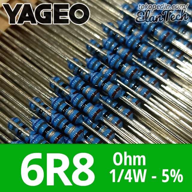 Resistor Yageo 6R8 1/4W 1% 0.25W 6.8 Ohm - Elantech